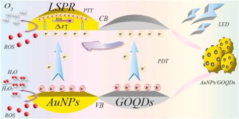 Graphene quantum dot gold nanocomposite for drug-free antibacterial wound treatment