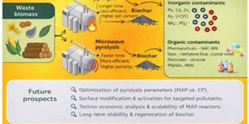Microwave biochar could help turn waste biomass into cleaner water and safer soils
