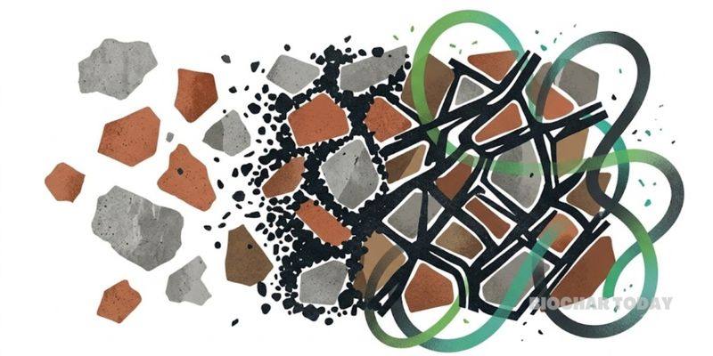 Biochar Enhances Carbon Capture in Construction Waste Aggregates