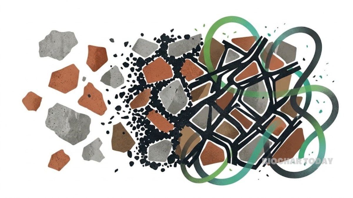 Biochar Enhances Carbon Capture in Construction Waste Aggregates