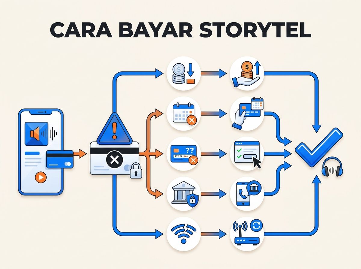 Ilustrasi Storytel Premium Gagal Bayar atau Kartu Ditolak: Penyebab dan Solusi