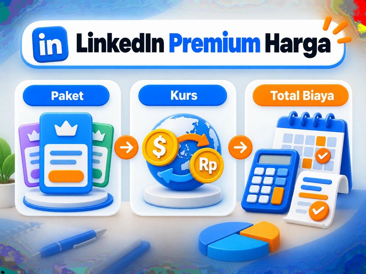 Ilustrasi perbandingan paket dan perencanaan biaya layanan digital dalam rupiah menggunakan kalkulator dan kalender bulanan.