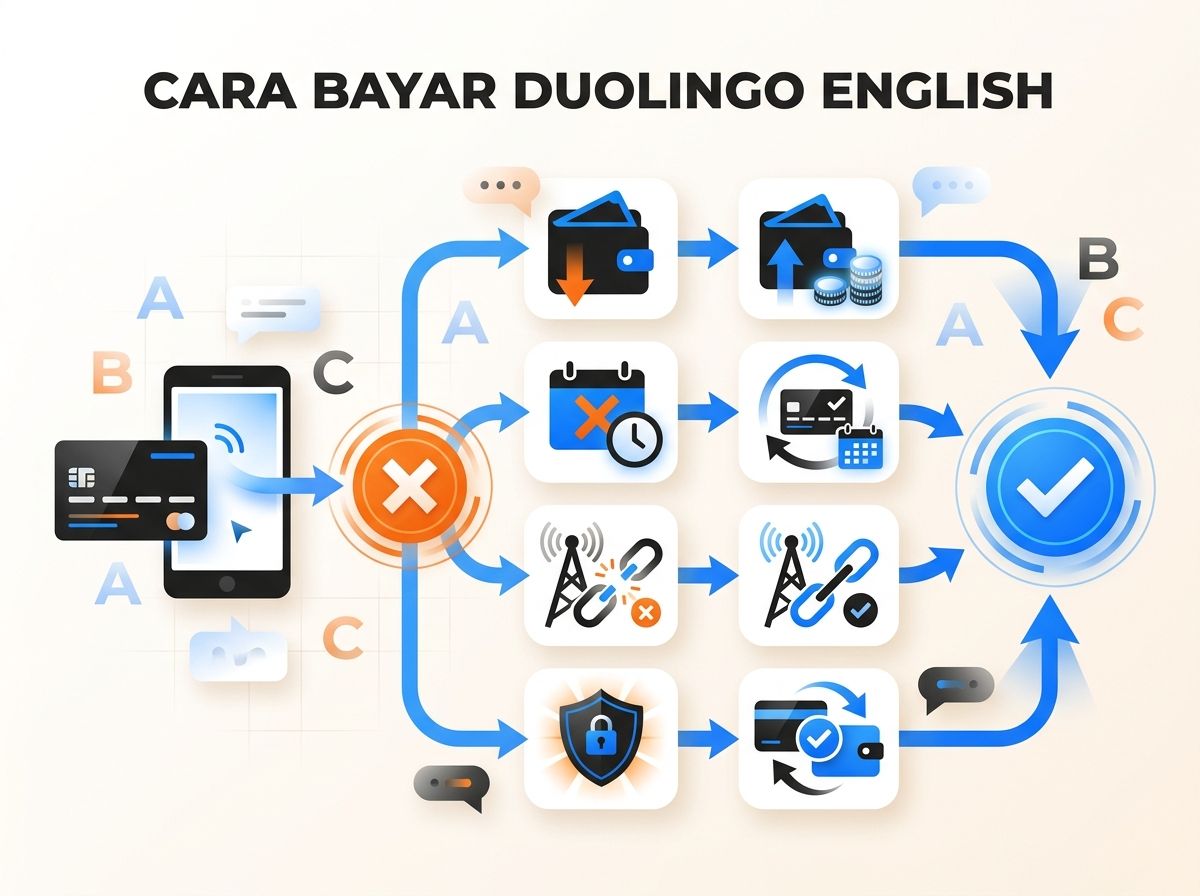 Ilustrasi Duolingo English Gagal Bayar atau Kartu Ditolak: Penyebab dan Solusi