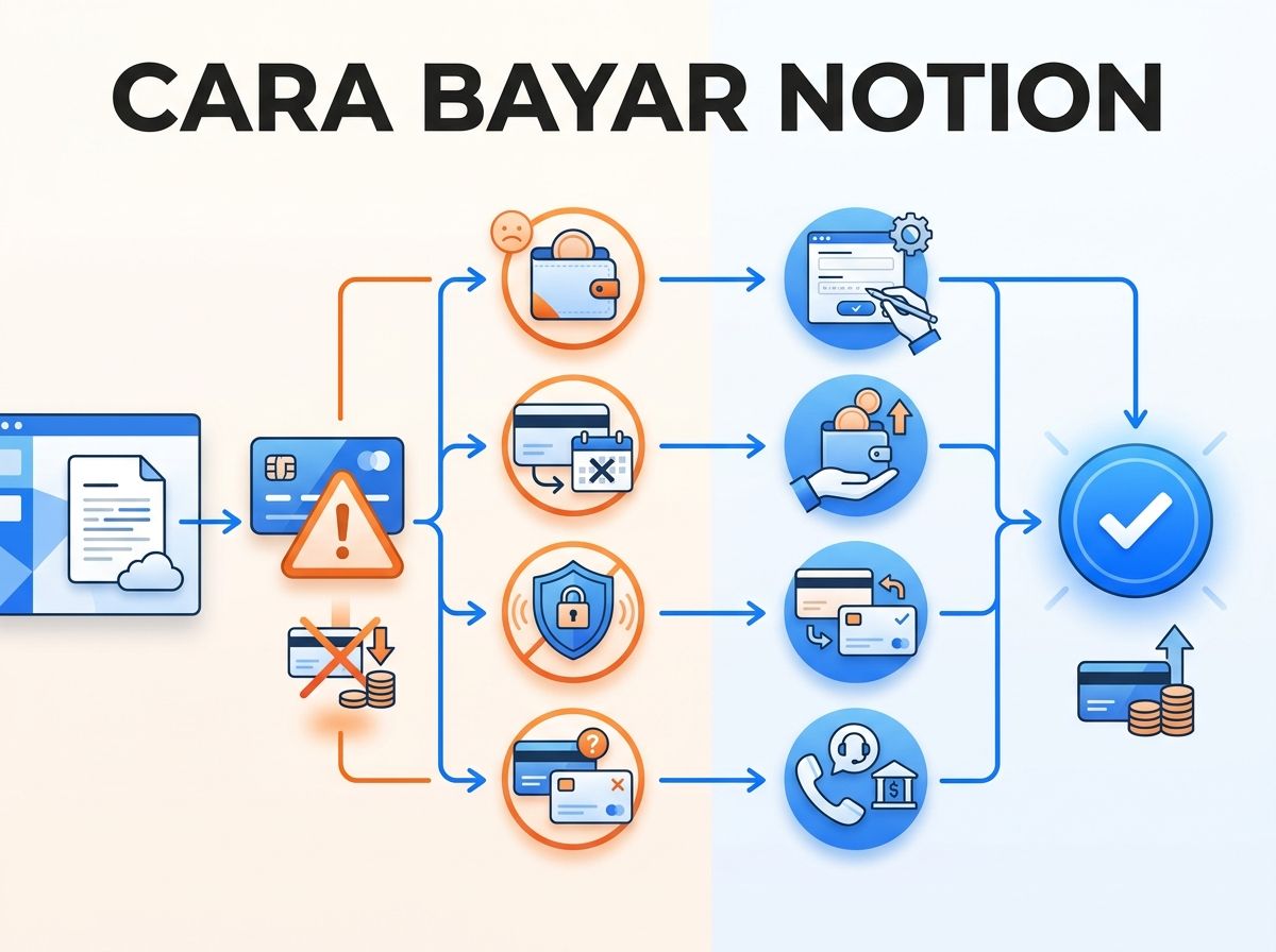 Ilustrasi Notion Plus Gagal Bayar atau Kartu Ditolak: Penyebab dan Solusi