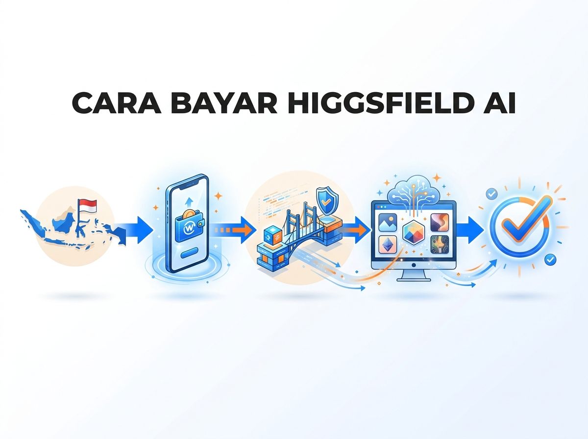 Ilustrasi Cara Bayar Higgsfield AI dari Indonesia Tanpa Kartu Kredit