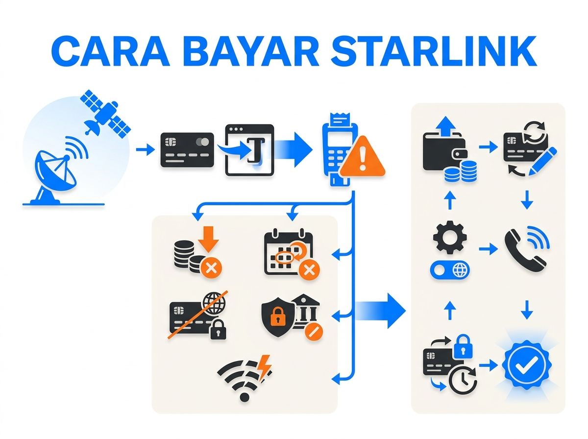 Ilustrasi Starlink Gagal Bayar atau Kartu Ditolak: Penyebab dan Solusi