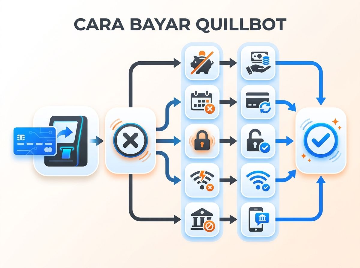 Ilustrasi QuillBot Gagal Bayar atau Kartu Ditolak: Penyebab dan Solusi
