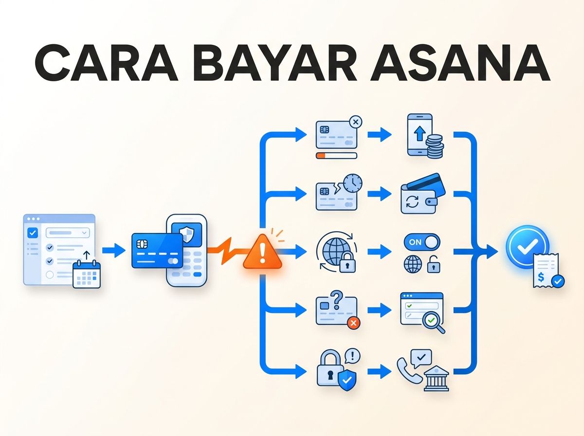 Ilustrasi Asana Starter Gagal Bayar atau Kartu Ditolak: Penyebab dan Solusinya
