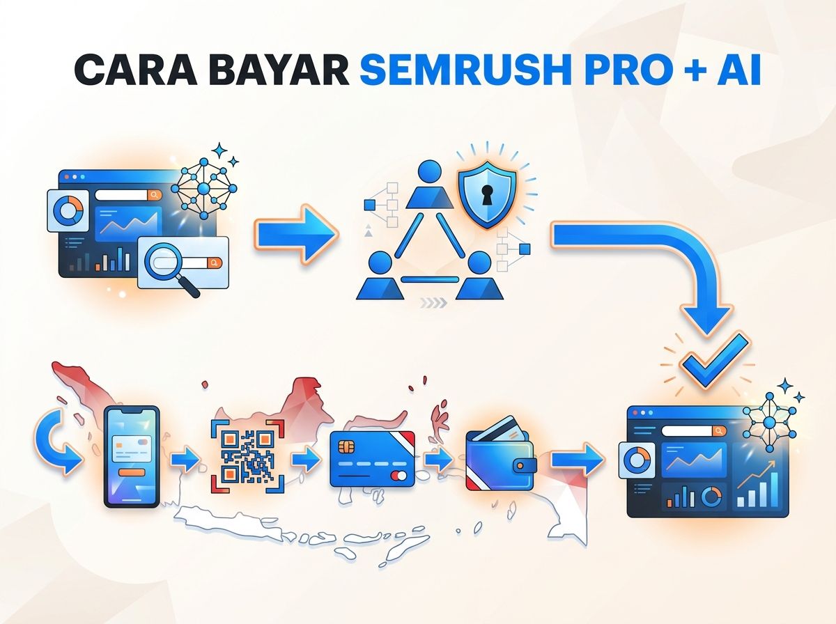 Ilustrasi Cara Bayar Semrush Pro + AI dari Indonesia Tanpa Kartu Kredit