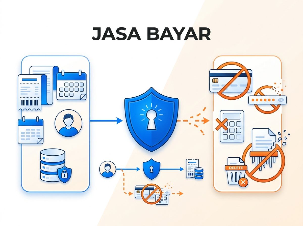 Ilustrasi Keamanan Data Jasa Bayar: Yang Kami Simpan dan Tidak