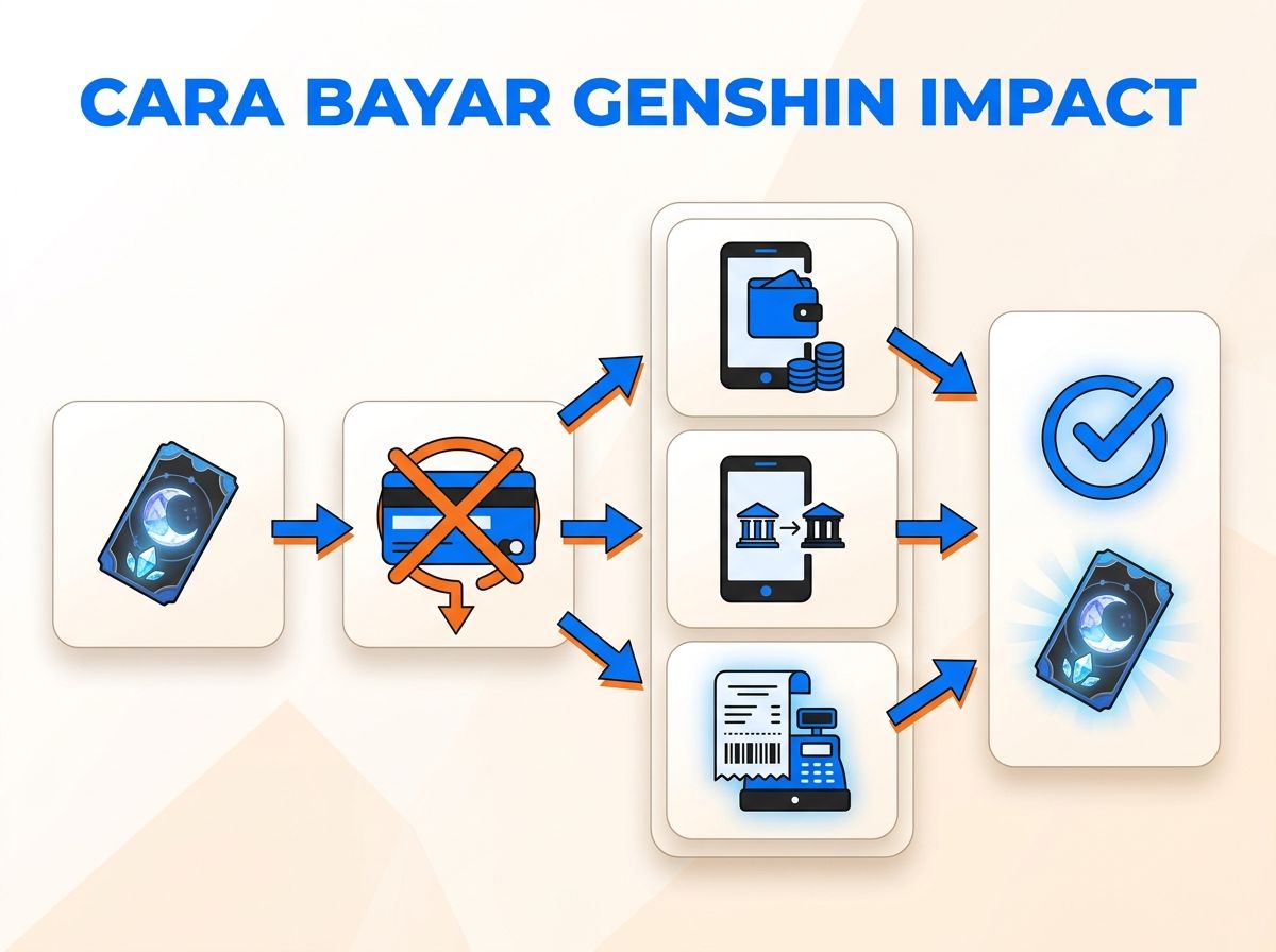 Ilustrasi Cara Bayar Genshin Impact Welkin Moon Saat Kartu Ditolak