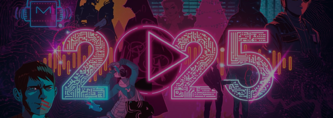 Ilustrasi kolase pop culture rewind 2025 berisi ikon film, musik, dan serial viral.