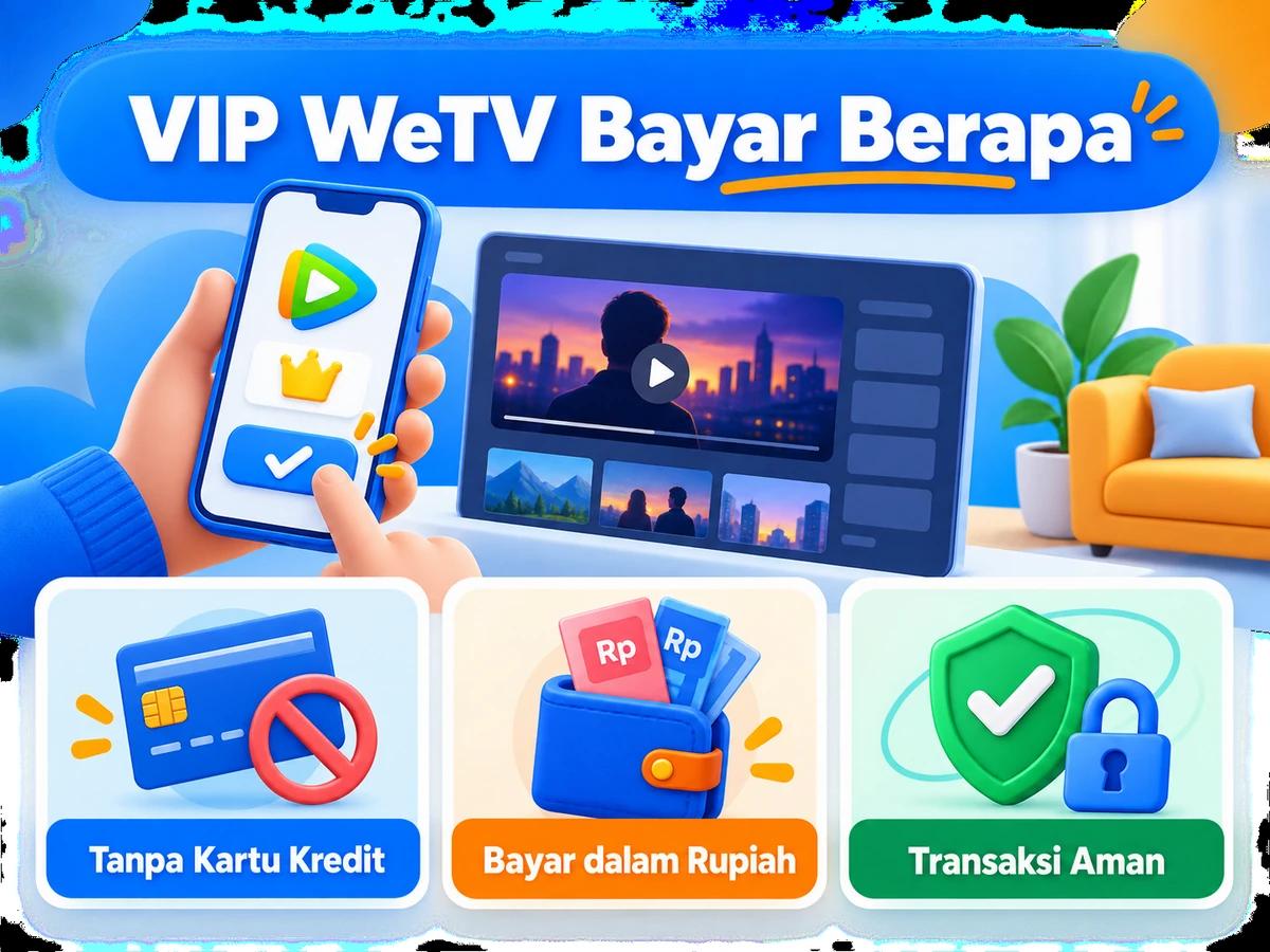 Ilustrasi pembayaran layanan digital dari Indonesia melalui ponsel, perencanaan biaya rupiah, dan konfirmasi transaksi digital yang aman.