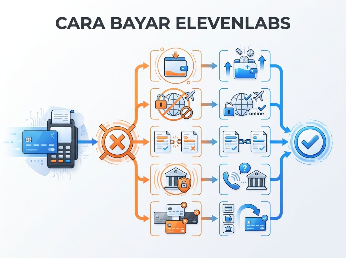 Ilustrasi ElevenLabs Starter Gagal Bayar atau Kartu Ditolak: Penyebab dan Solusi