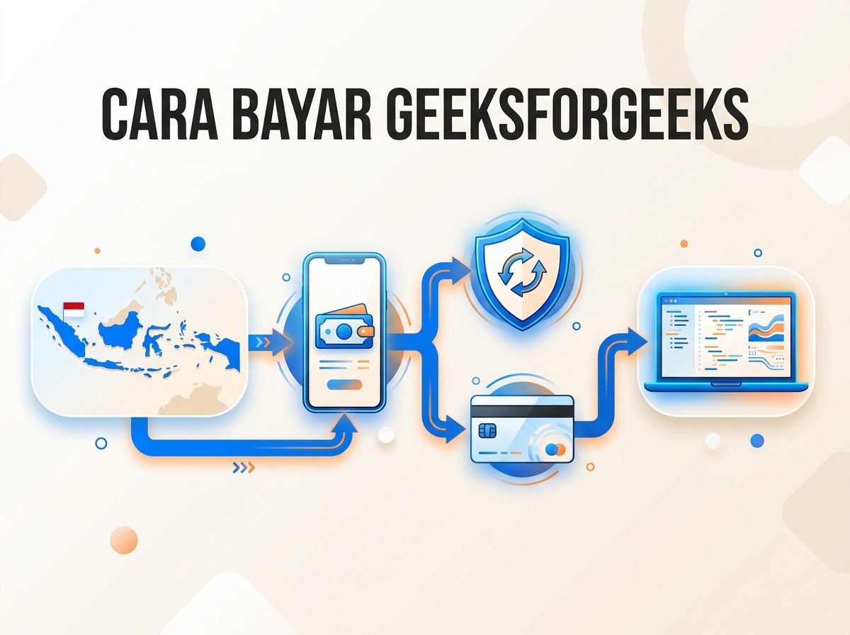 Ilustrasi Cara Bayar GeeksforGeeks dari Indonesia Tanpa Kartu Kredit