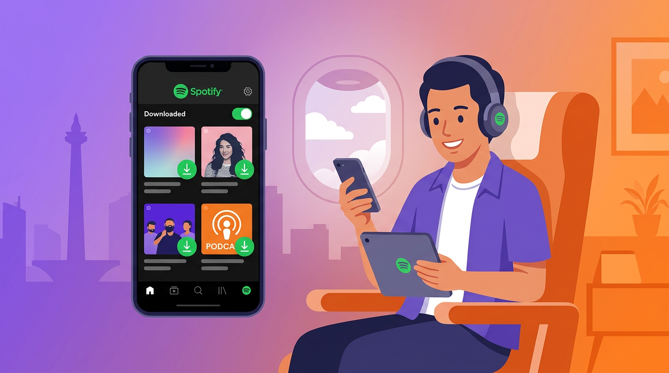 Cara pakai Spotify offline dengar musik tanpa internet