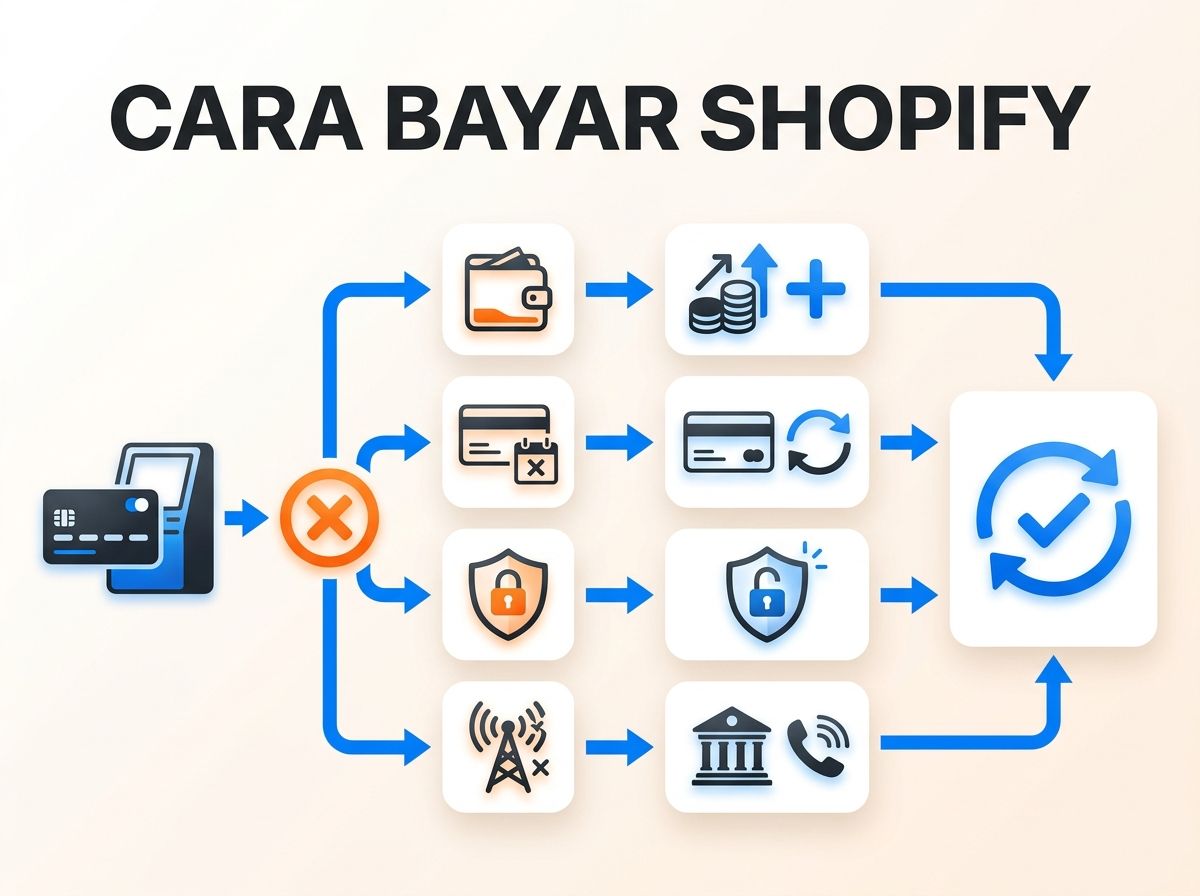 Ilustrasi Shopify Gagal Bayar atau Kartu Ditolak: Penyebab dan Solusi
