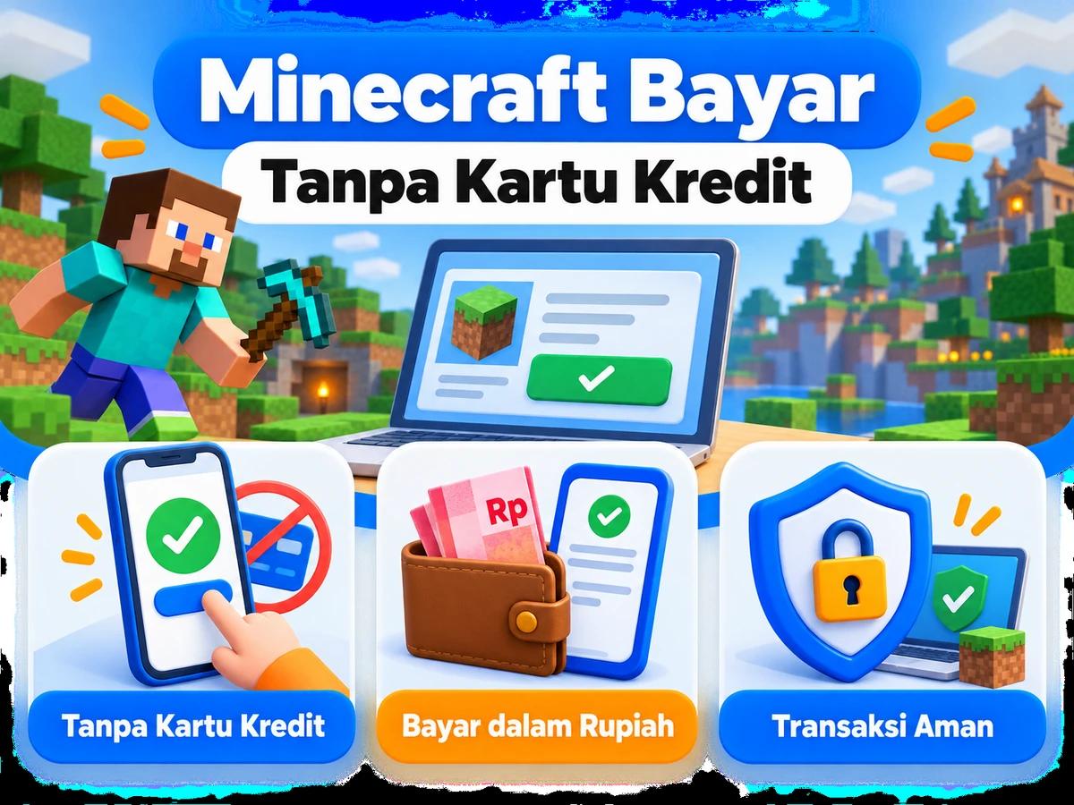 Ilustrasi pembayaran layanan digital dari Indonesia melalui ponsel, perencanaan biaya rupiah, dan konfirmasi transaksi digital yang aman.
