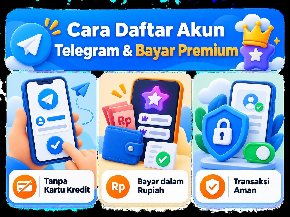 Ilustrasi pembayaran layanan digital dari Indonesia melalui ponsel, perencanaan biaya rupiah, dan konfirmasi transaksi digital yang aman.