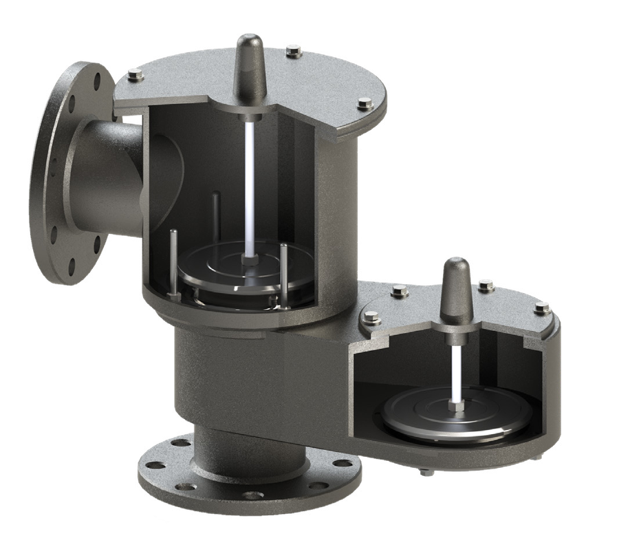Model 120 Top-mounted, ventless, weight-loaded vacuum relief valve — Strainers