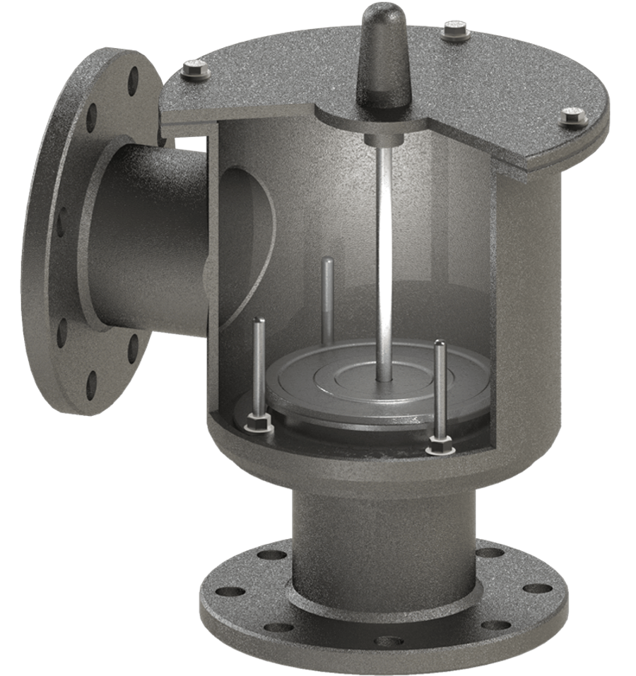 Model 141 Top-mounted, ventless, weight-loaded pressure relief valve — Pressure-Vacuum Valves