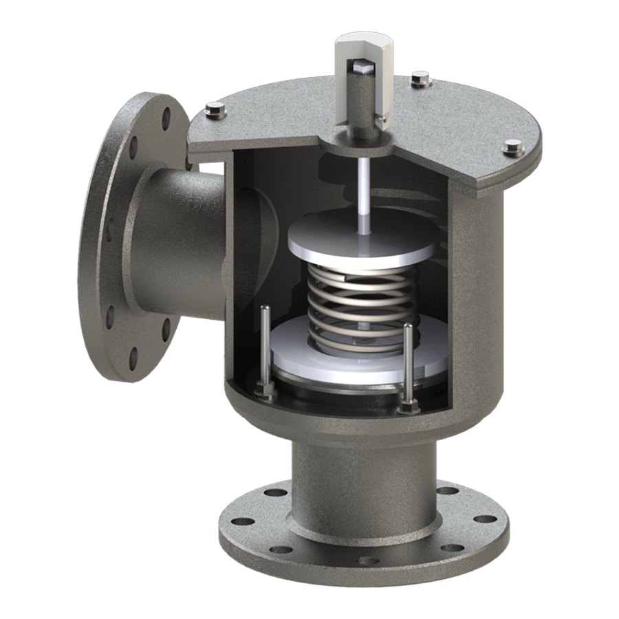 Model 142 Top-mounted, removable, spring-operated pressure relief valve — Vent Panels