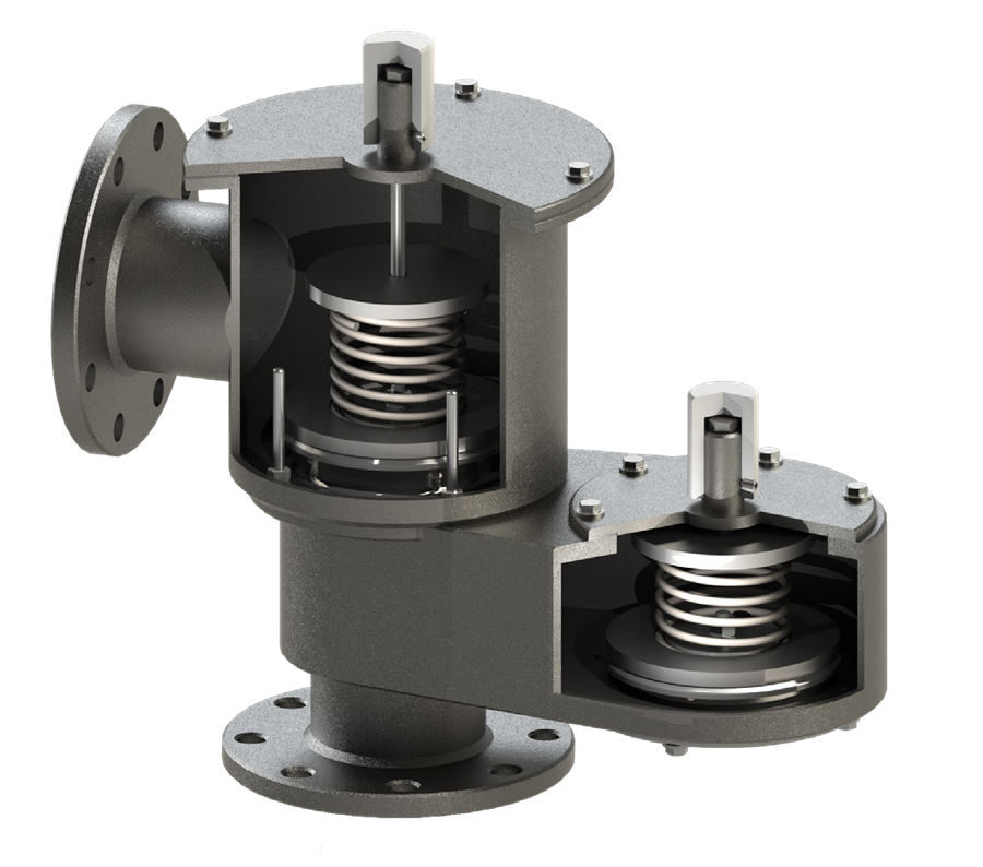 Model 121 Top-mounted, ventless, spring-operated pressure and vacuum relief valve — Pressure-Vacuum Valves