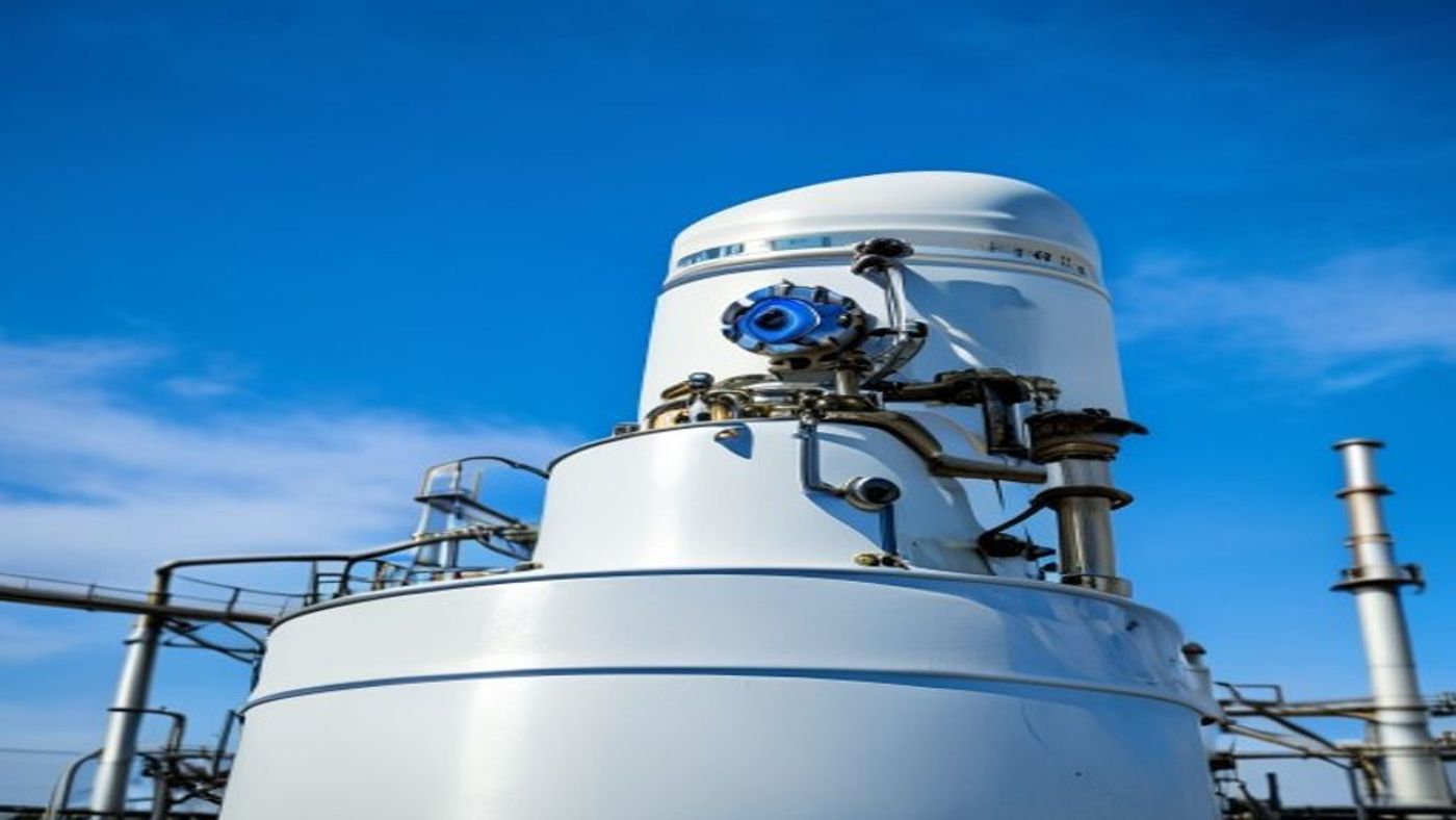Pressure-vacuum valve on an atmospheric storage tank