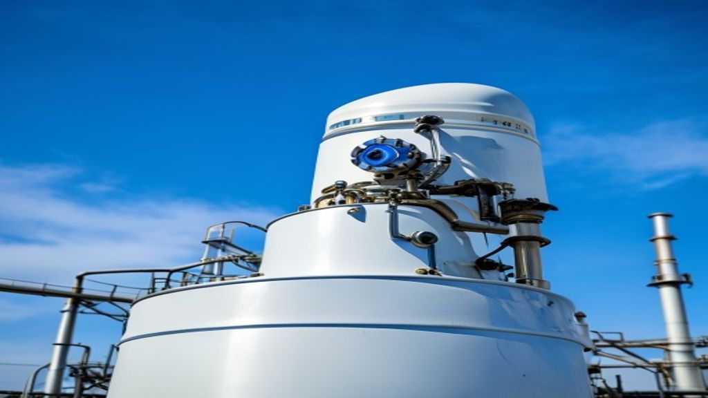 Pressure-vacuum valve on an atmospheric storage tank