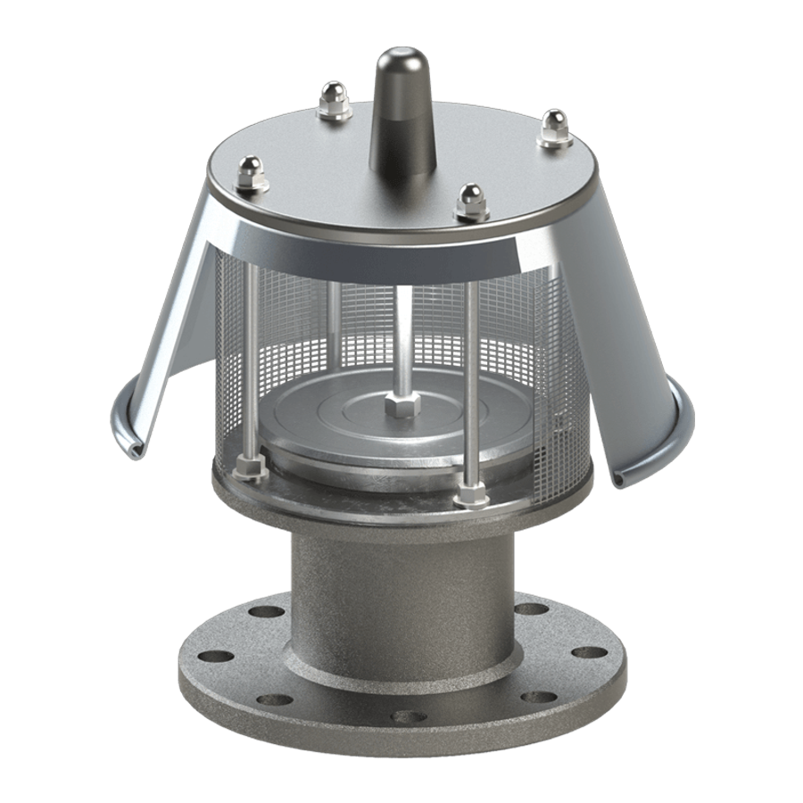 Model 140 Válvula de alivio de presión Fin de línea, con carga de peso — Vent Panels