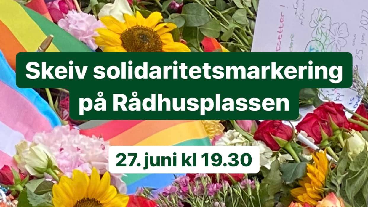 Solidaritetsmarkering på Rådhusplassen i kveld 