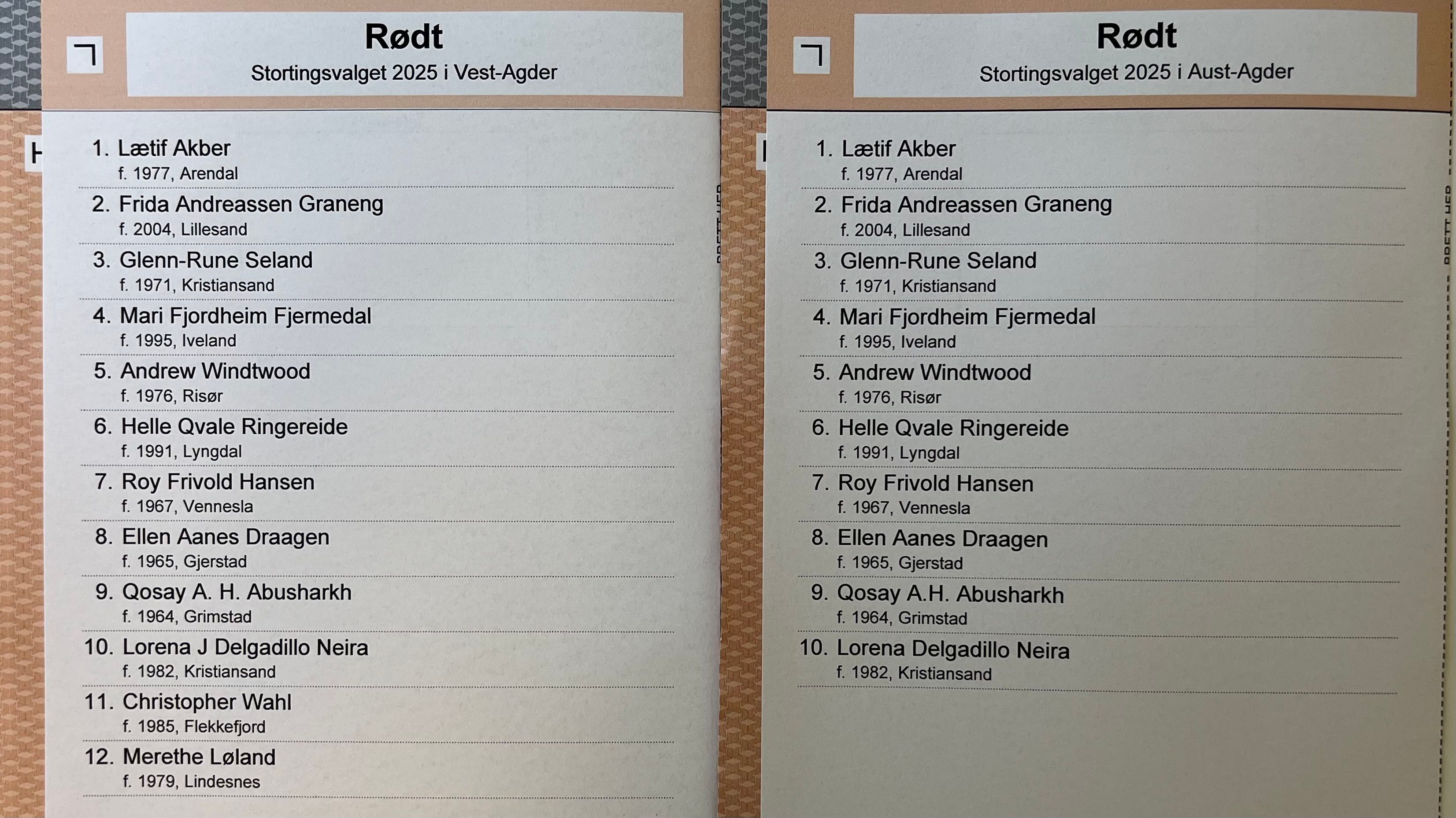 Valglistene er klare