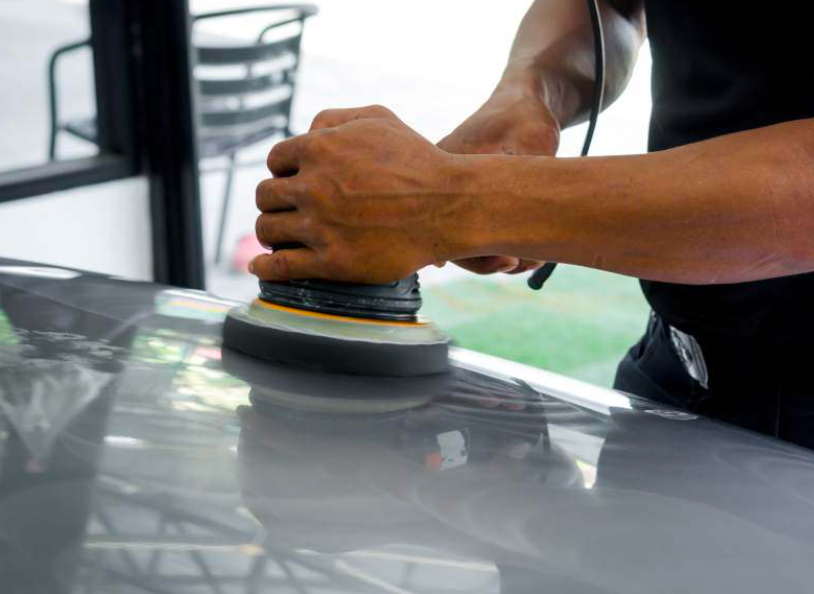 Detail of car polishing