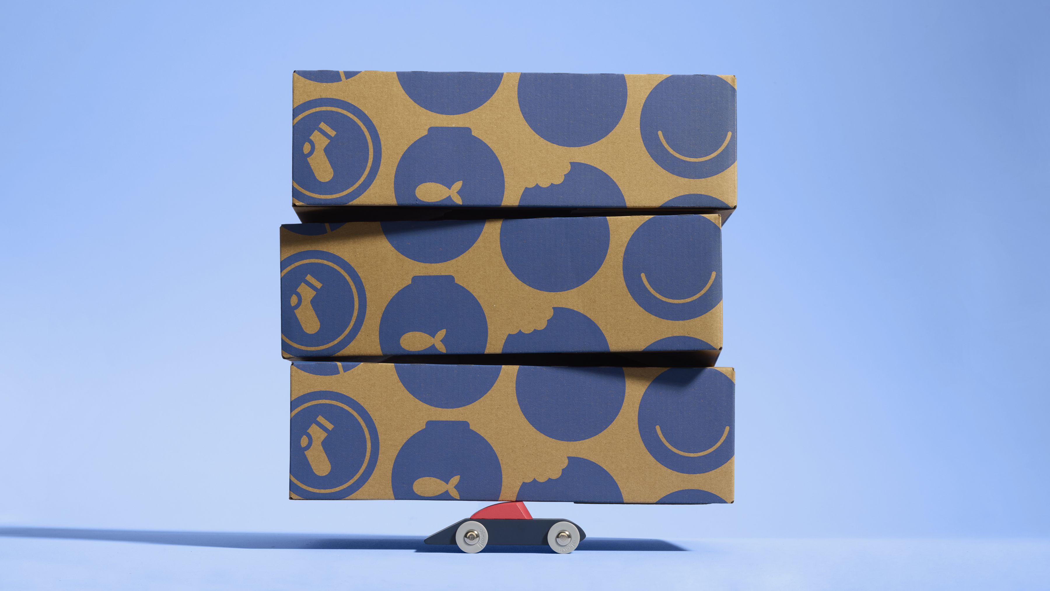 car with bol boxes