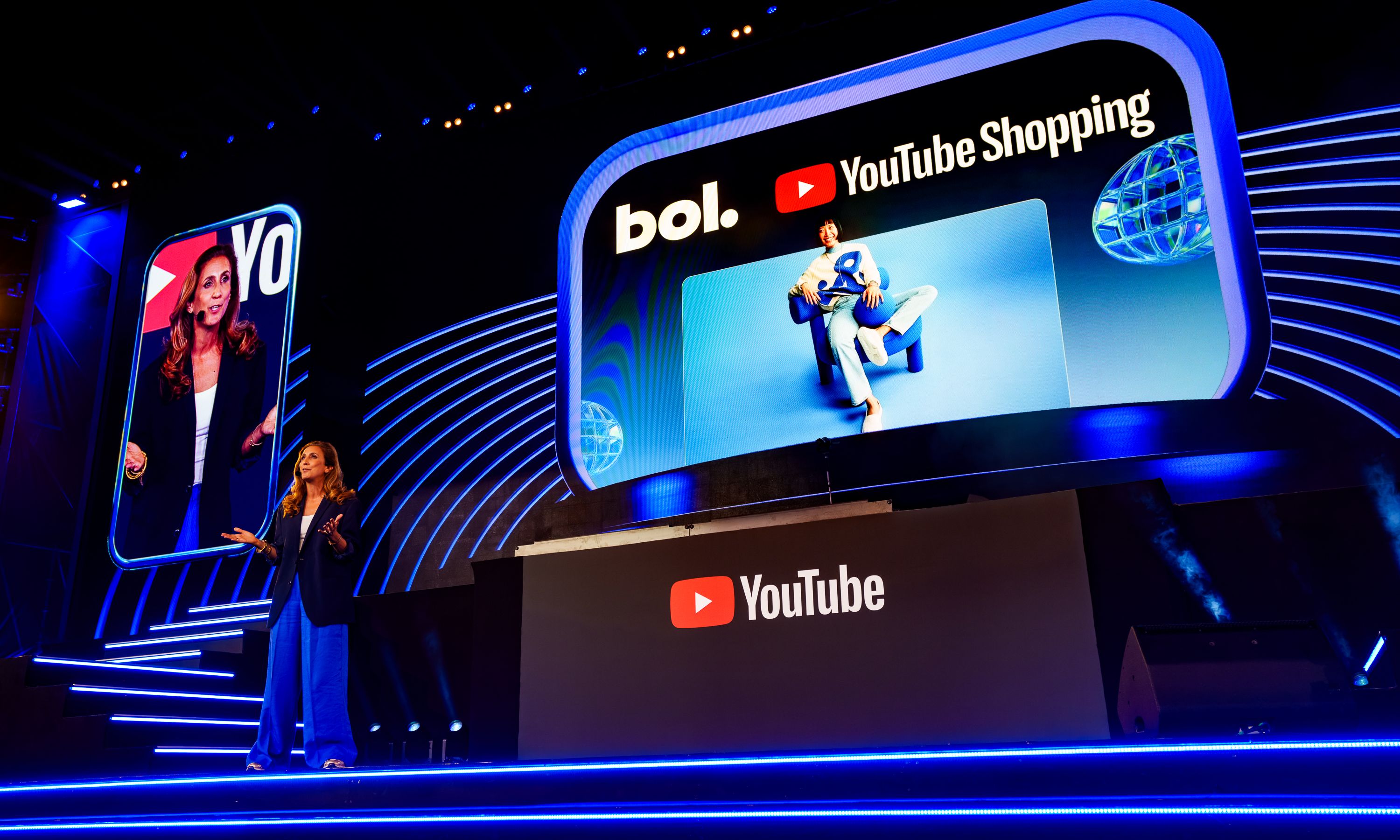 Fiona Vanderbroeck, Marketing and Consumer Director at bol, on the stage of Youtube Festival 2026