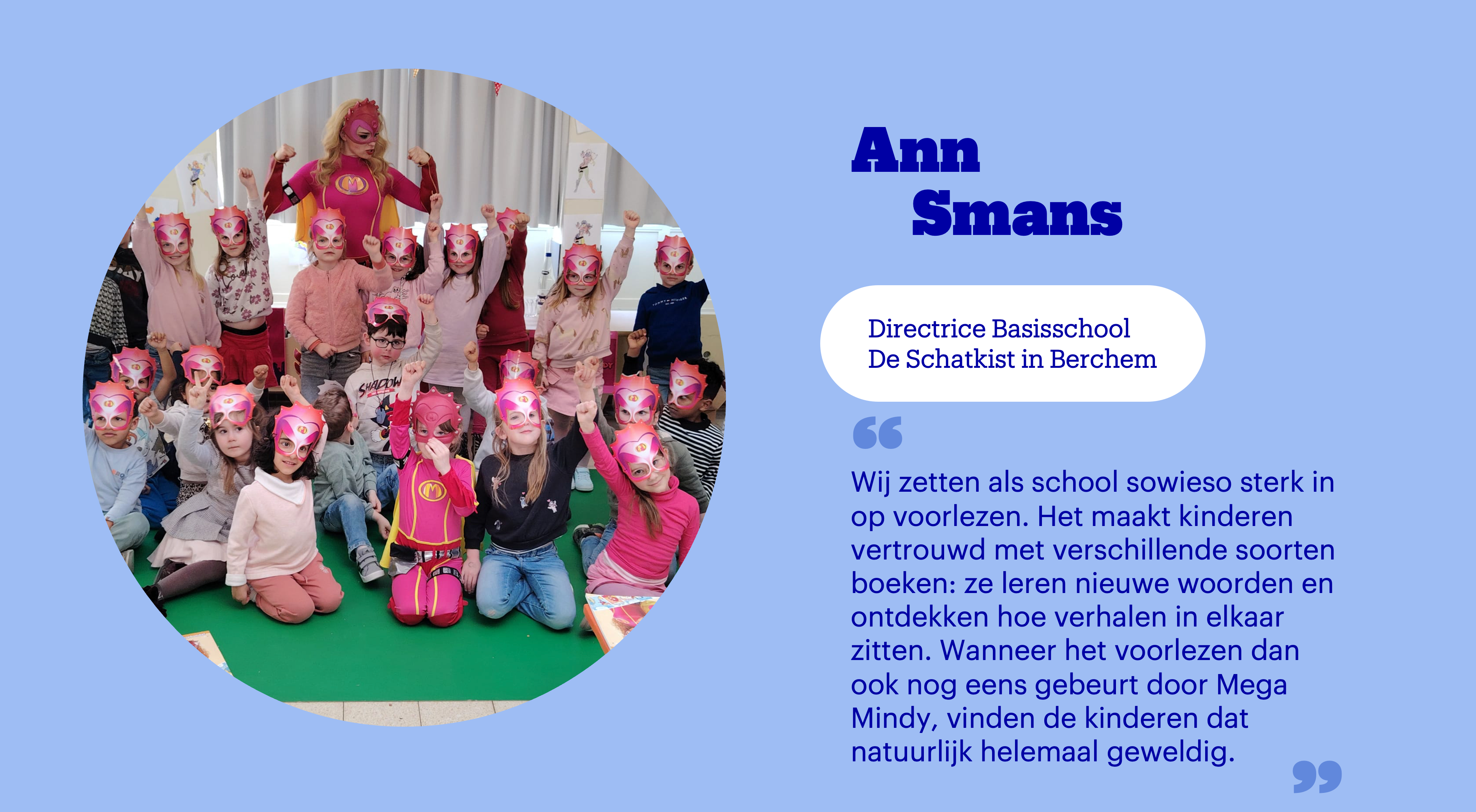 Ann Smans over voorlezen op school. 