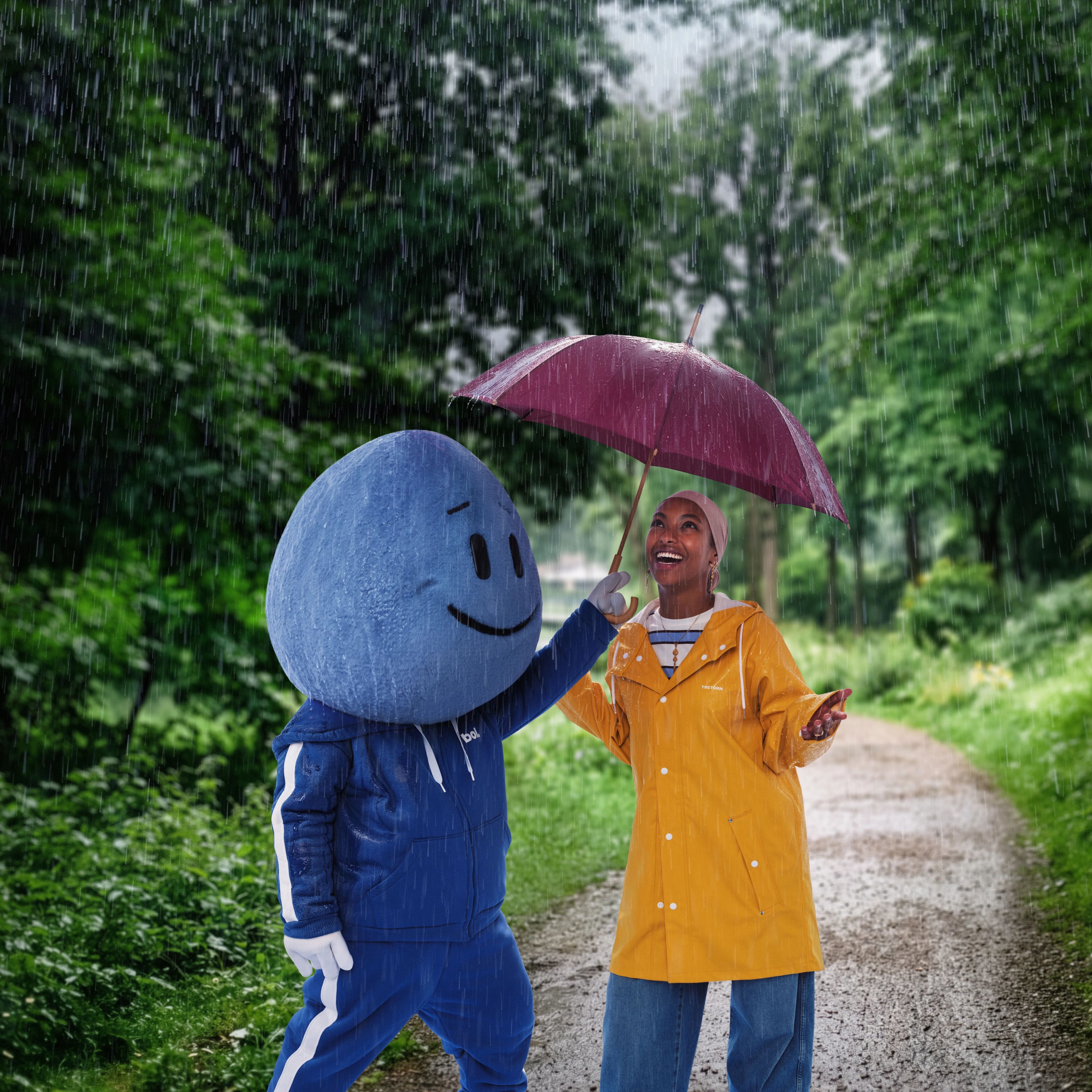 Billie in de regen
