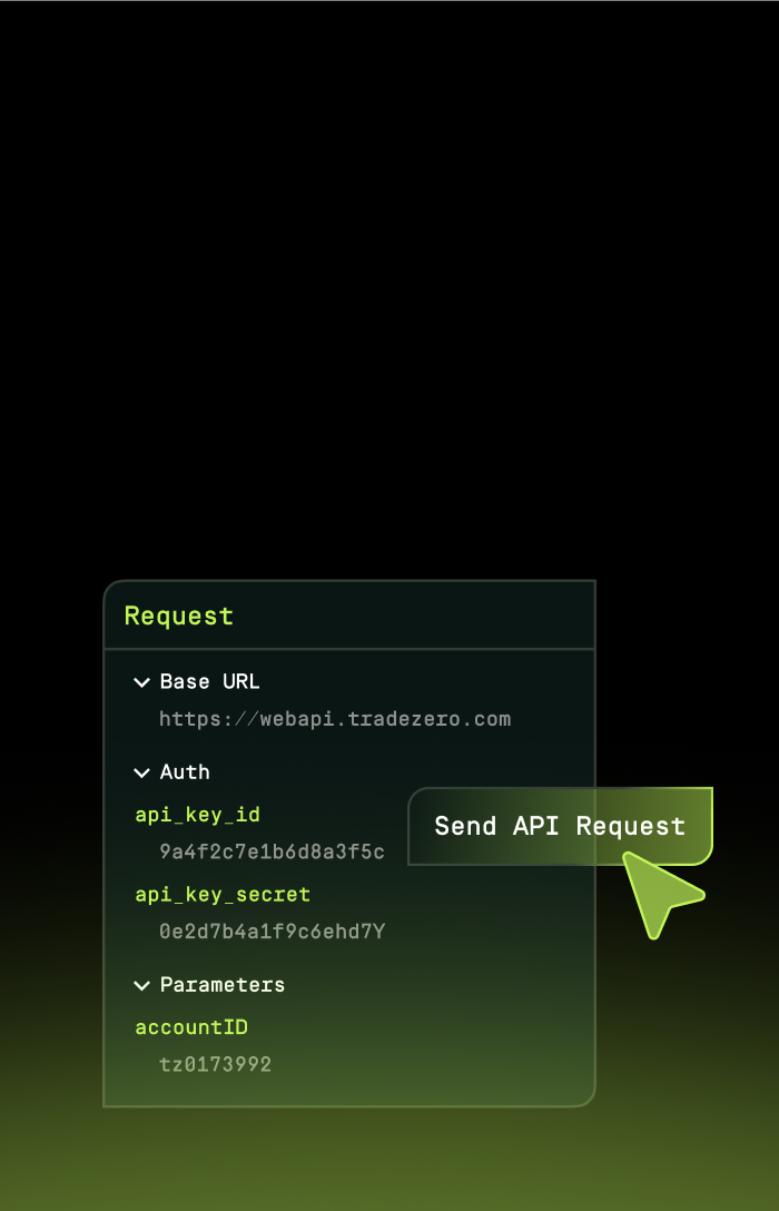 API Trading: TradeZero Developer is an execution-first API. Trade equities and options, pull account and positions, and run short locates through code.
