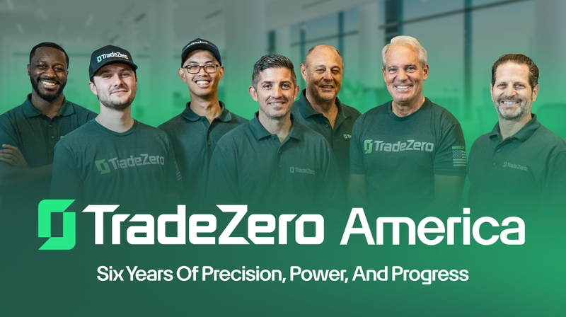 Image shows a number of TradeZero staff as they celebrate TradeZero's six year anniversary in the USA.