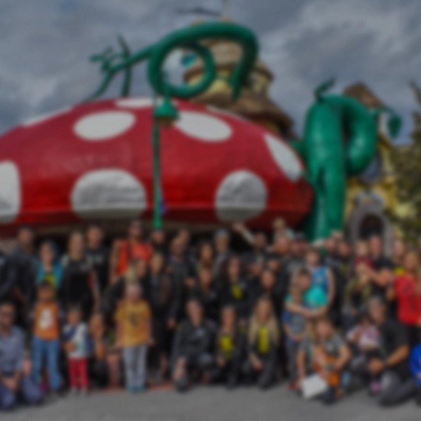 A crowd of families at a luna park