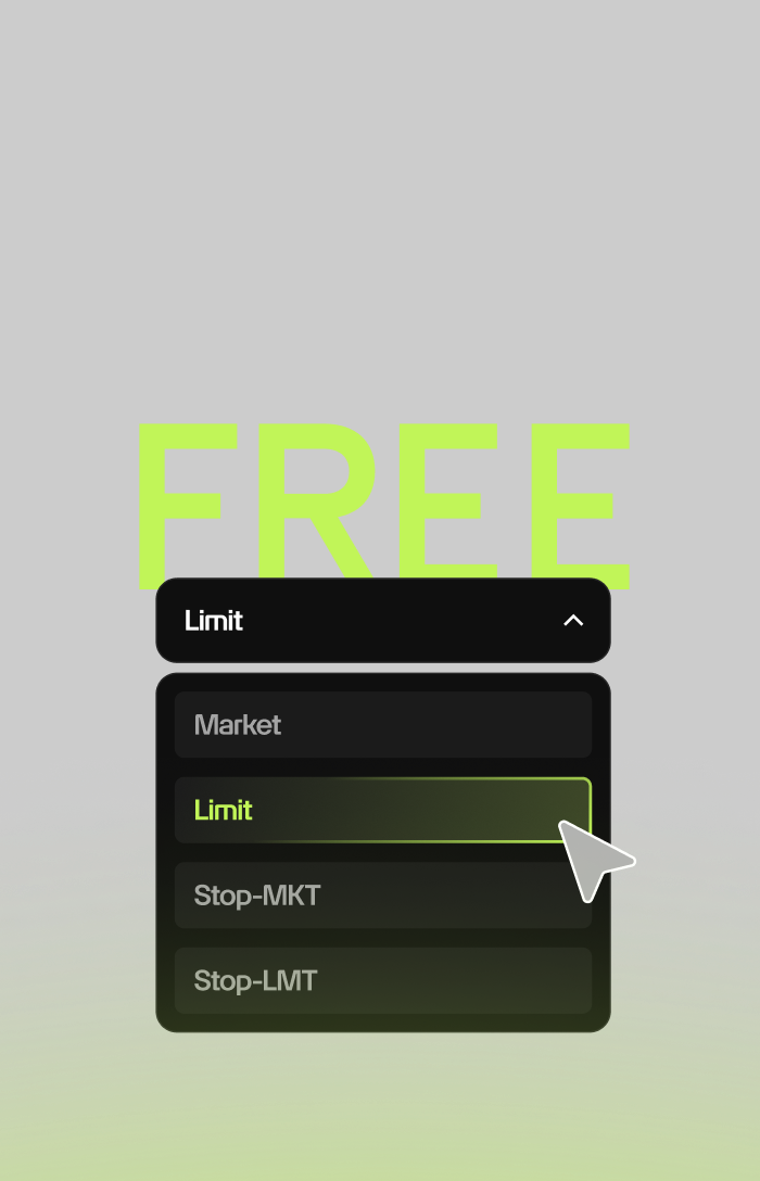 Get free limit orders on buy, sell, and short trades when you place an order of 100 shares or more.