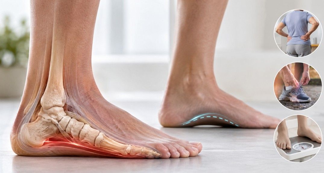 Quelles sont les causes du pied plat acquis chez l'adulte ?