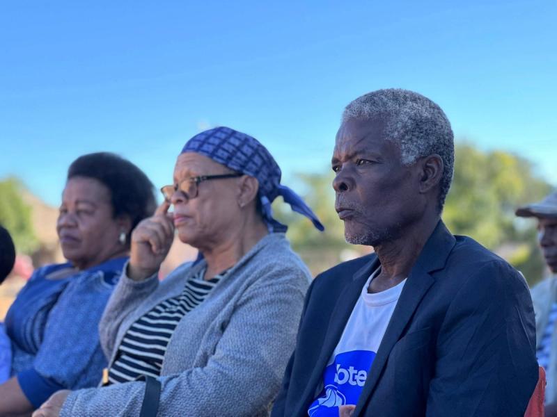 Attendees listen during the Ledumang community engagement.