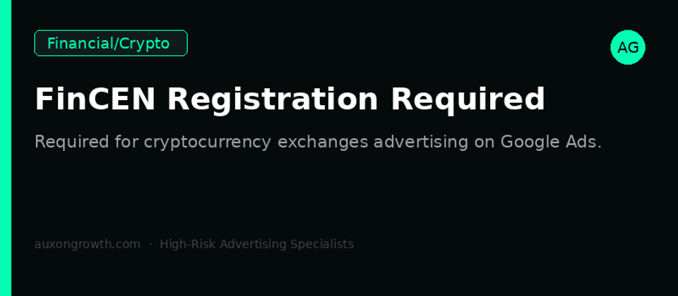 FinCEN registration requirements for cryptocurrency advertising