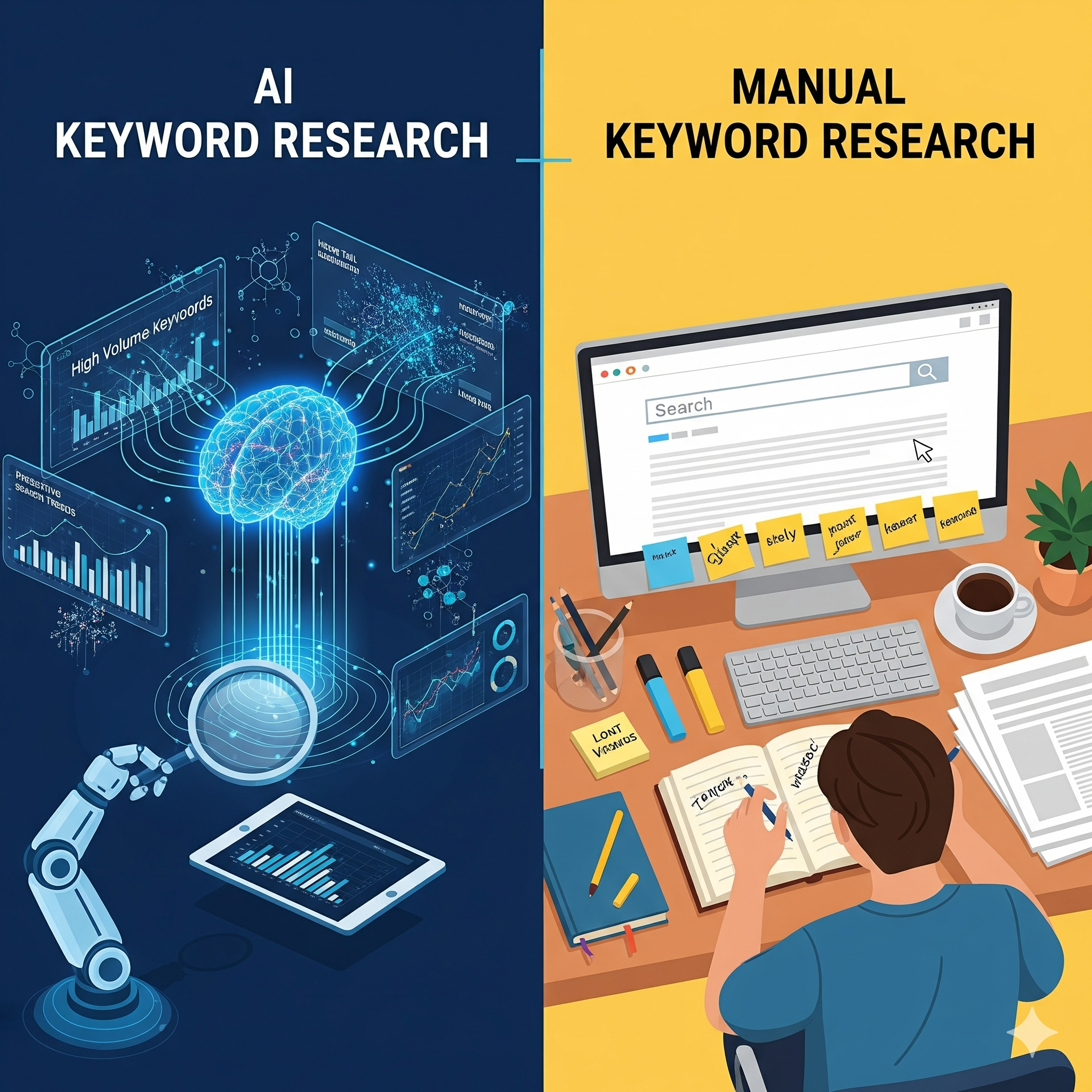 AI vs Traditional keyword research 