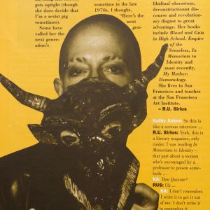 io: Kathy Acker: Where does she get off?