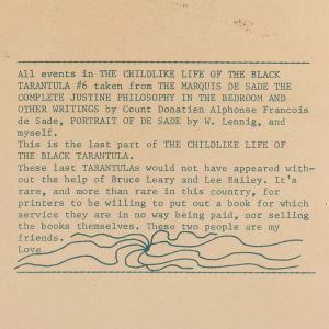 Kathy Acker: The Childlike Life of the Black Tarantula #6