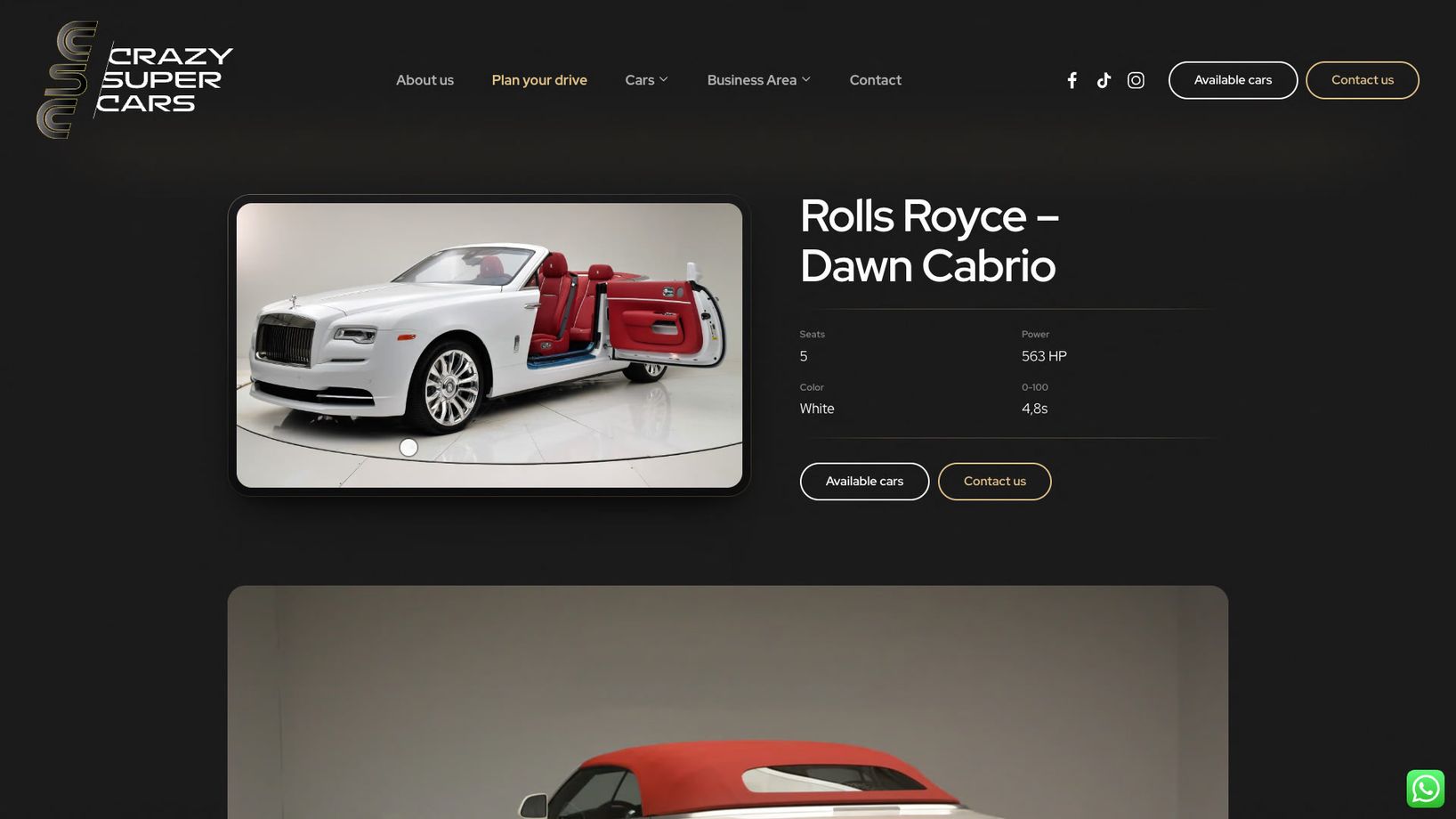 Detailpagina Rolls Royce Dawn Cabrio