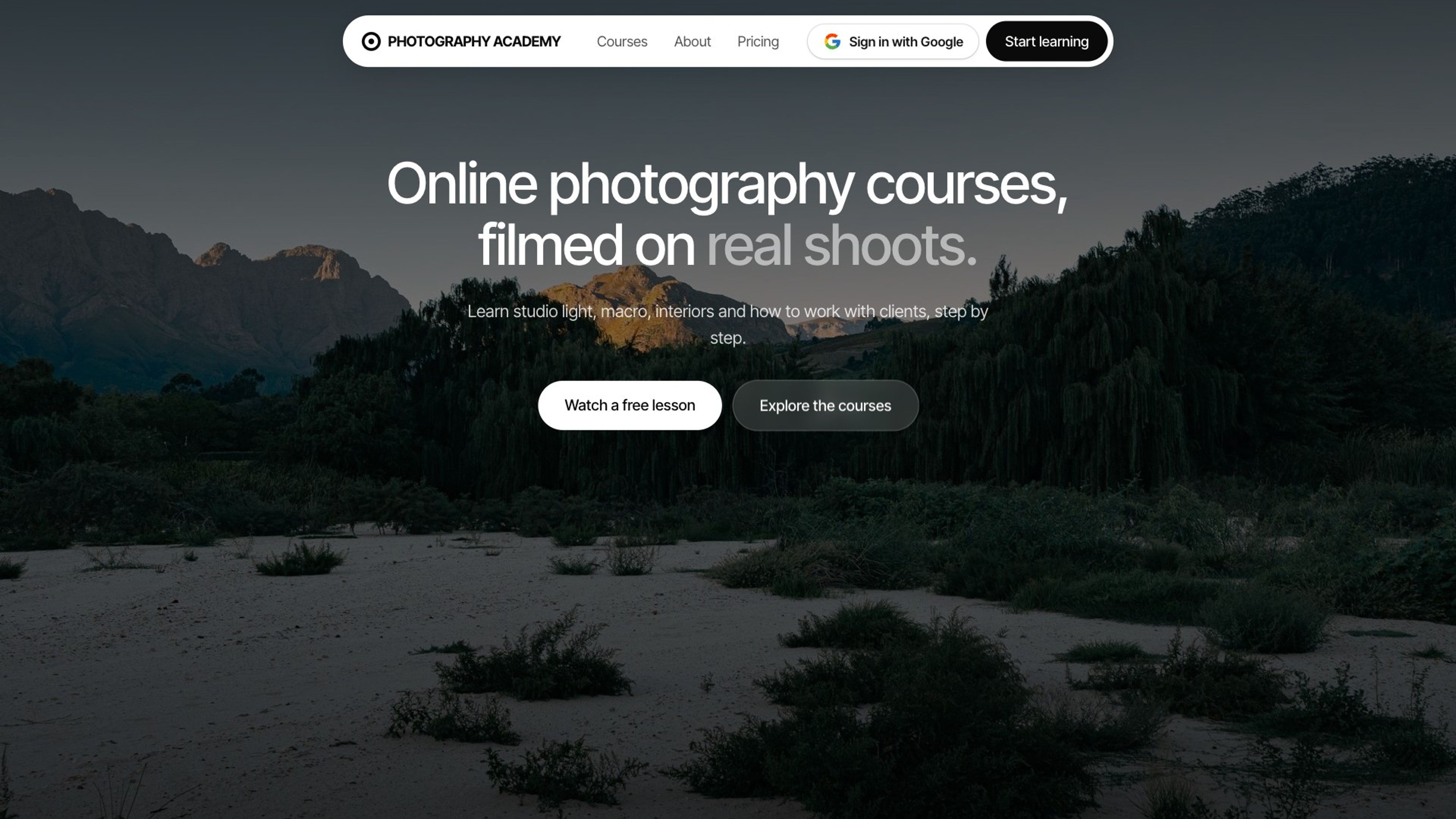 Homepage met schermvullende trailer