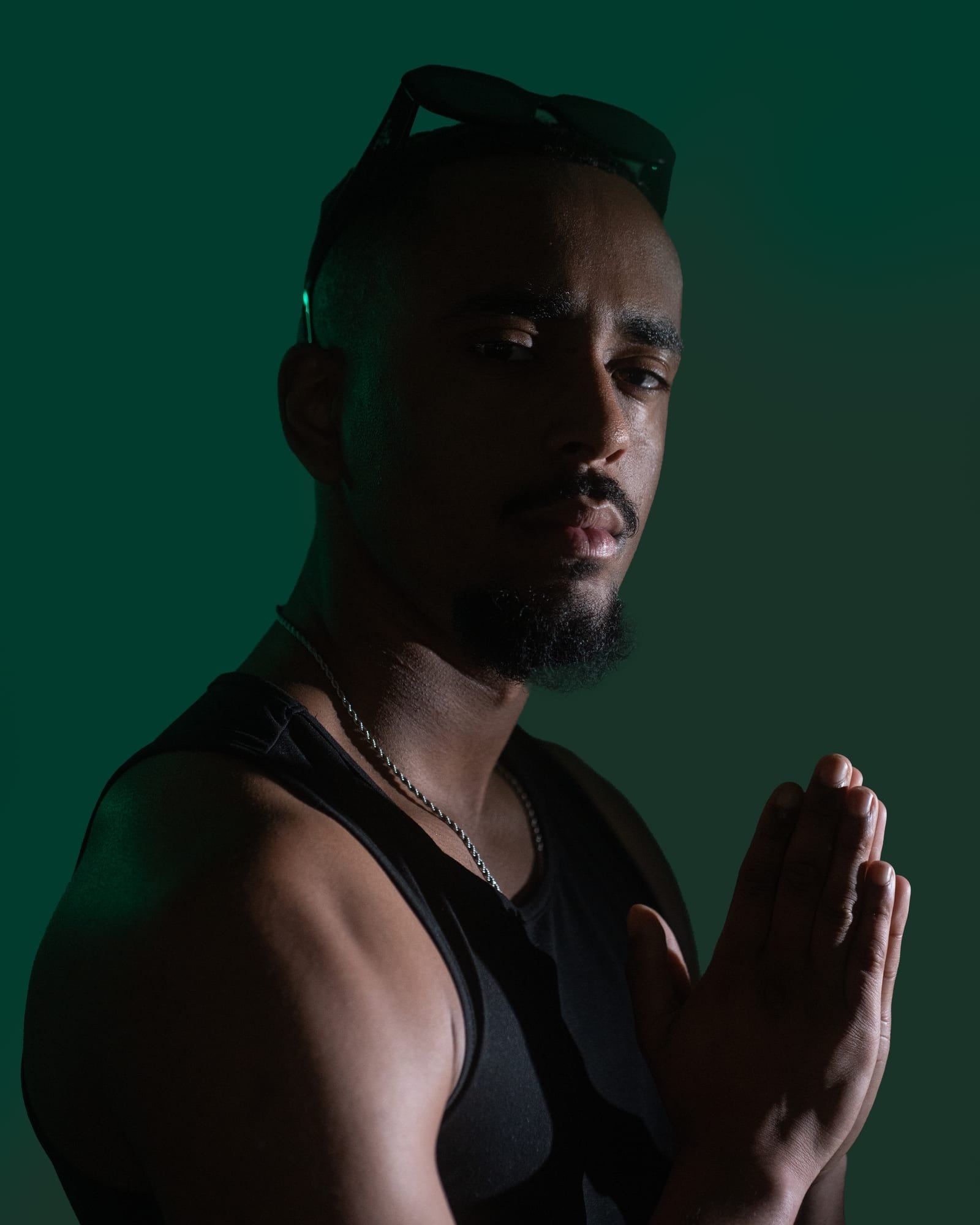Personal branding portrait in green light